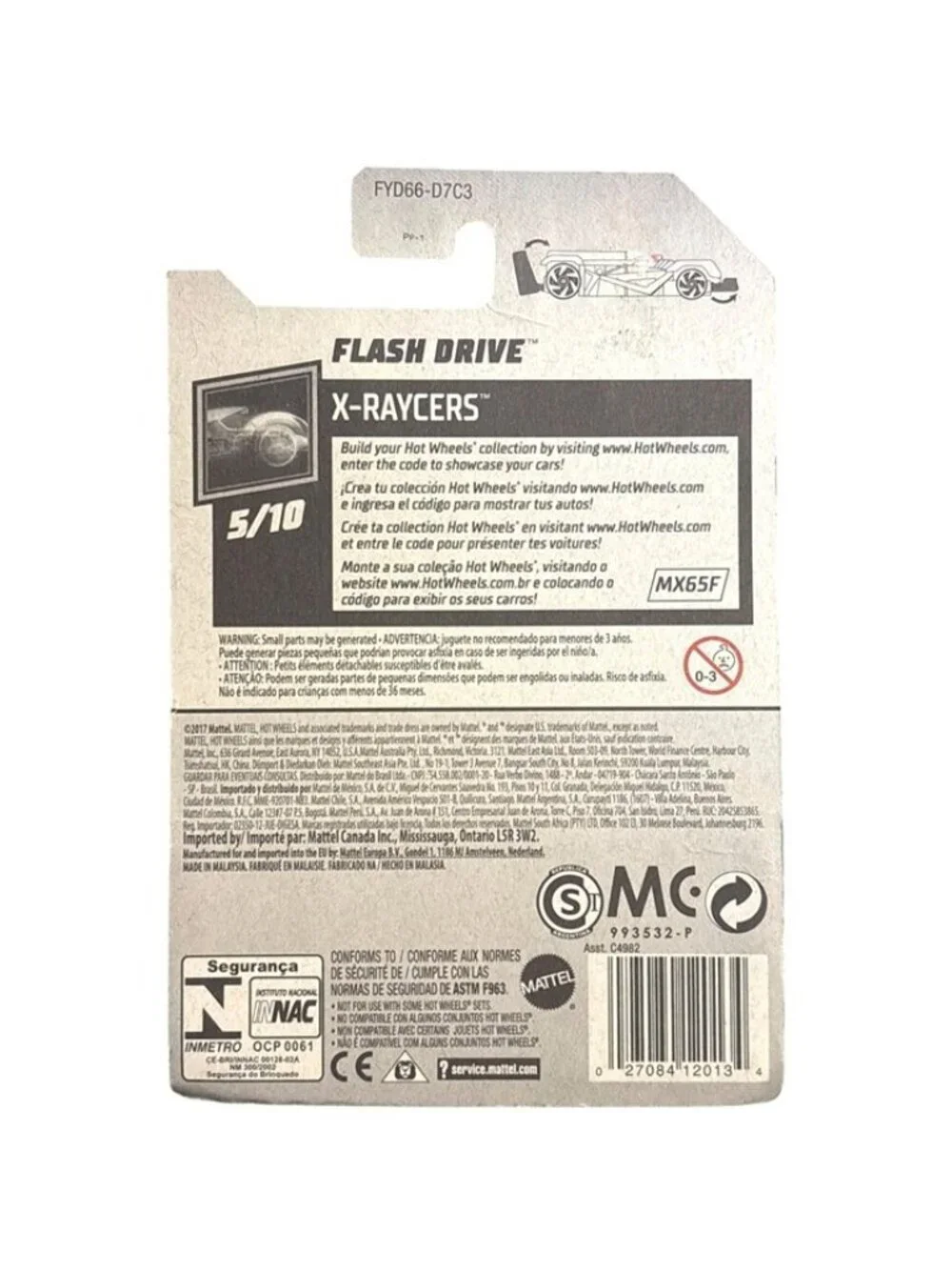 Die Cast Hot Wheels X-Raycers Series Flash Drive 5/10 Track Star Car 35/250 2017